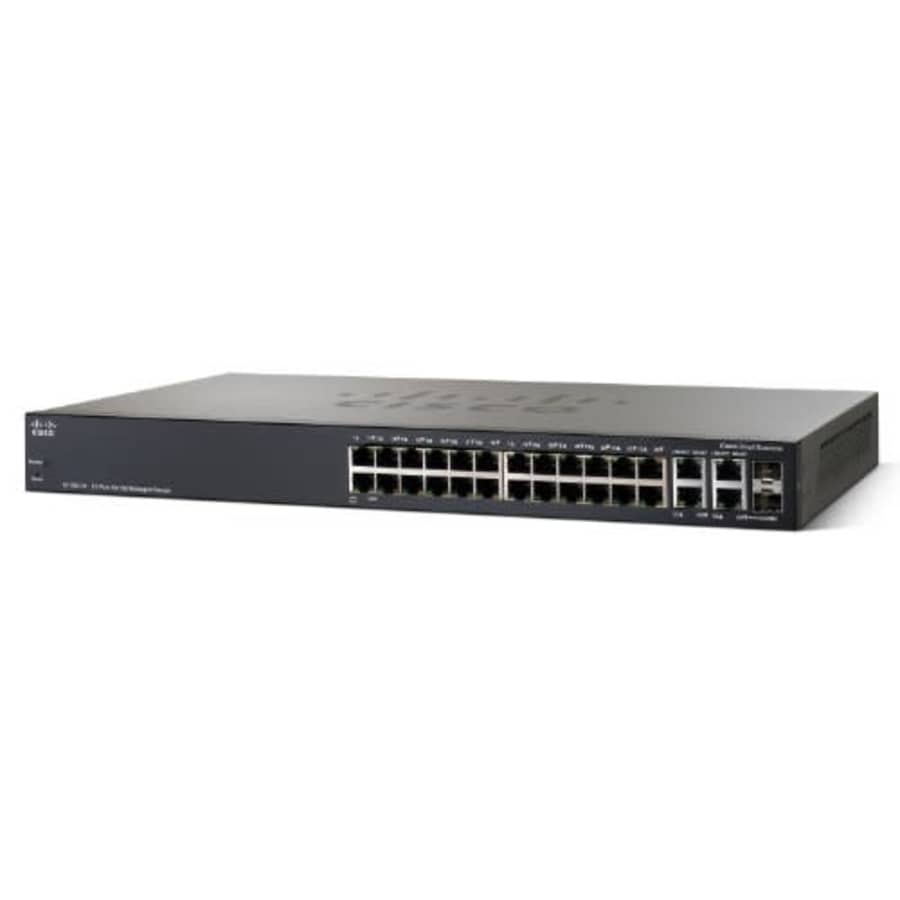 Cisco SF300-24 24-Port 10/100 Managed Switch with Gigabit Uplinks (SRW224G4-K9-NA) for $195 Cisco SF300-24 24-Port 10/100 Managed Switch with Gigabit Uplinks (SRW224G4-K9-NA) for $195