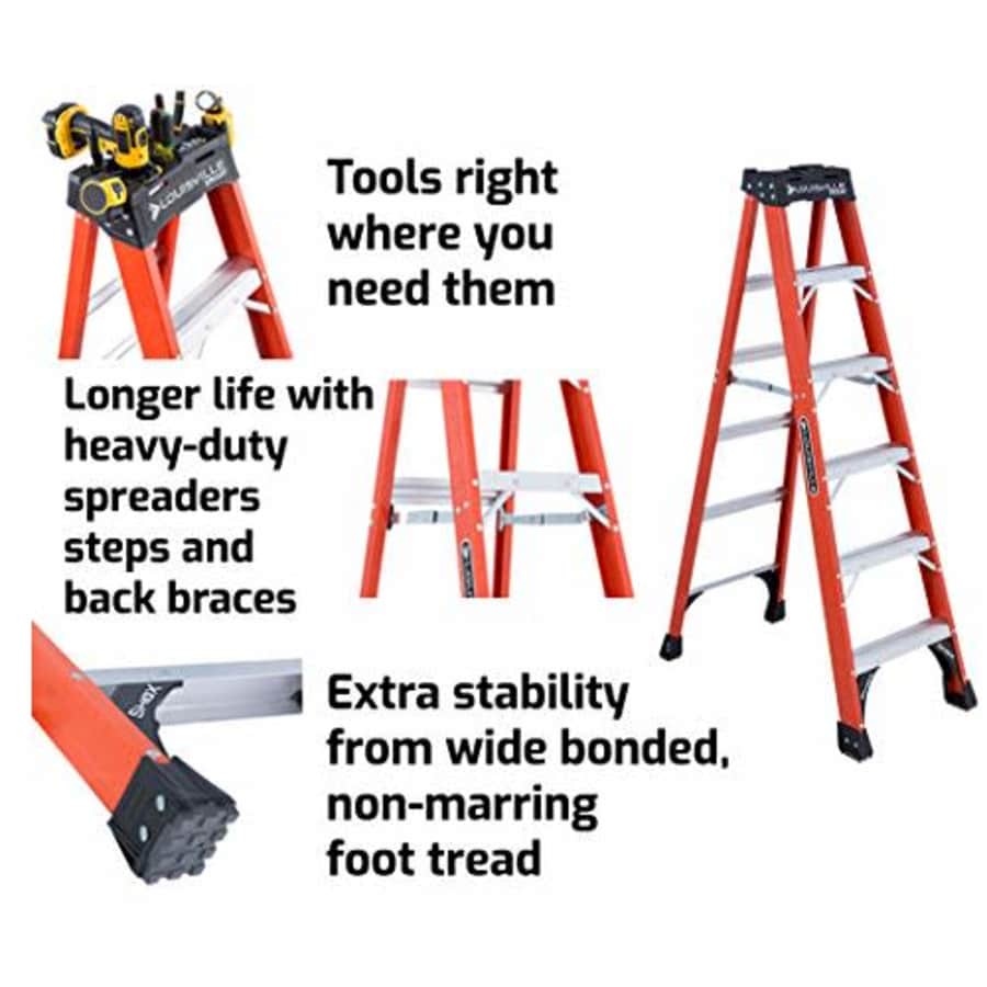 Louisville Ladder FS1407HD Fiberglass Step ladde3r, 7-Feet, Orange for $208