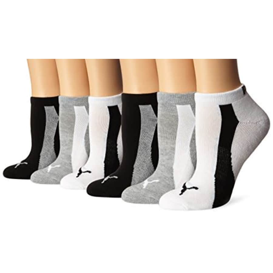 PUMA Women's 6 Pack Runner Socks, Black/White/Grey, 9-11 for $18 PUMA Women's 6 Pack Runner Socks, Black/White/Grey, 9-11 for $18