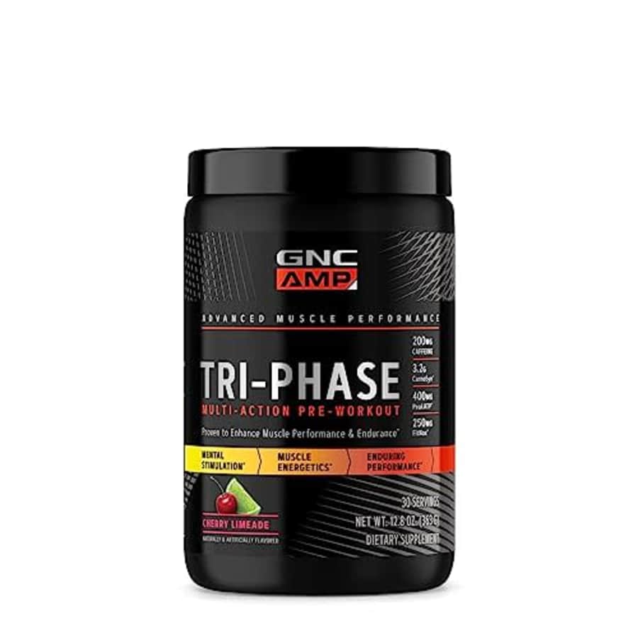 GNC AMP Tri-Phase Multi-Action Pre-Workout | Supports Muscle Performance & Endurance | Cherry for $25
