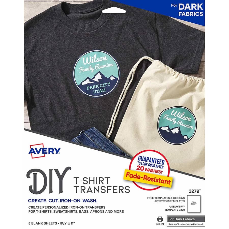 Avery Printable T-Shirt Transfers 5-Pack for $6