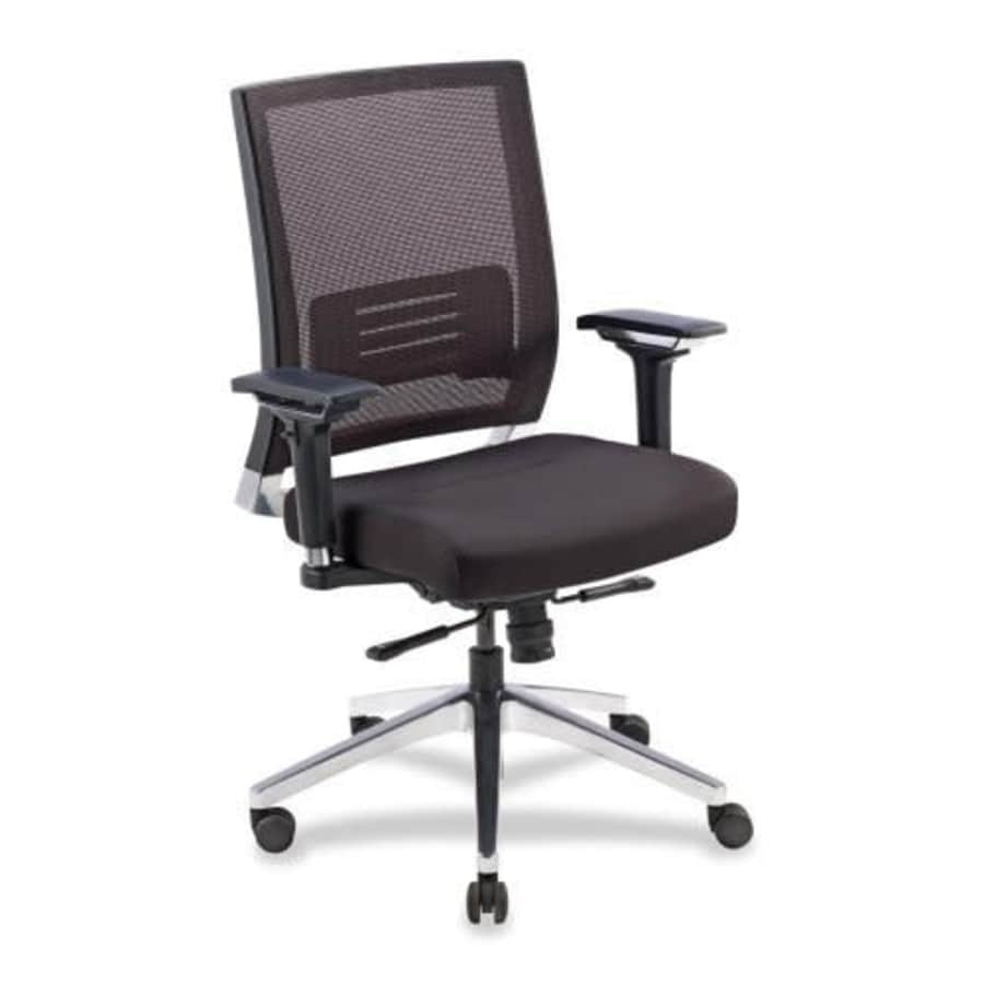 Lorell Executive Swivel Chair, 28-1/2" x 28-1/4" x 43-1/2", Black Mesh/Leather for $405