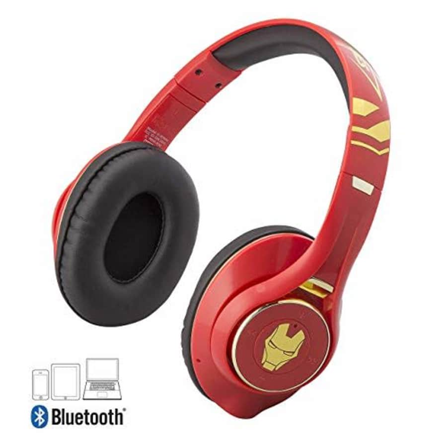 eKids Iron Man Bluetooth Headphones with Microphone Voice Activation and Bonus Aux Cable (Iron Man) for $30