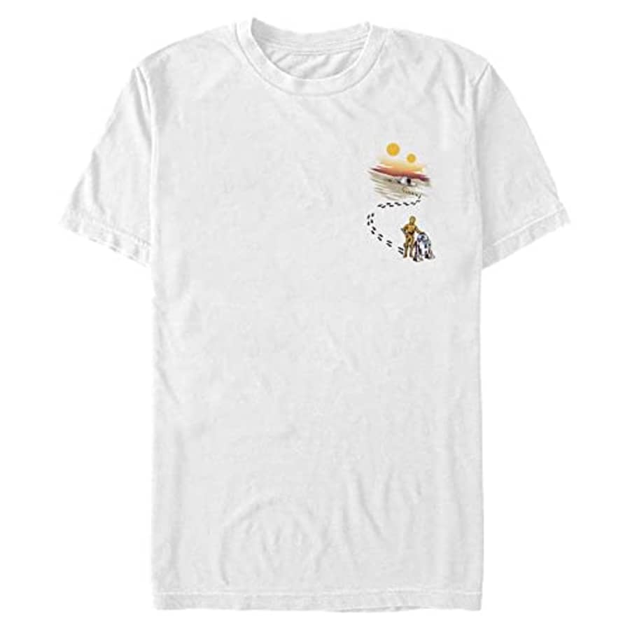 STAR WARS Big & Tall Desert Footprints Pocket Men's Tops Short Sleeve Tee Shirt, White, XX-Large for $22 STAR WARS Big & Tall Desert Footprints Pocket Men's Tops Short Sleeve Tee Shirt, White, XX-Large for $22