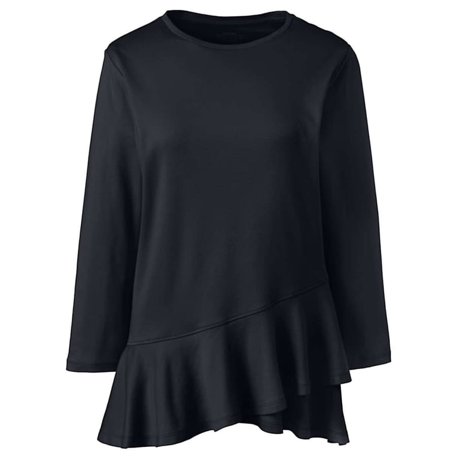 Lands' End Women's 3/4 Sleeve Supima Micro Modal Ruffle Hem Top for $9