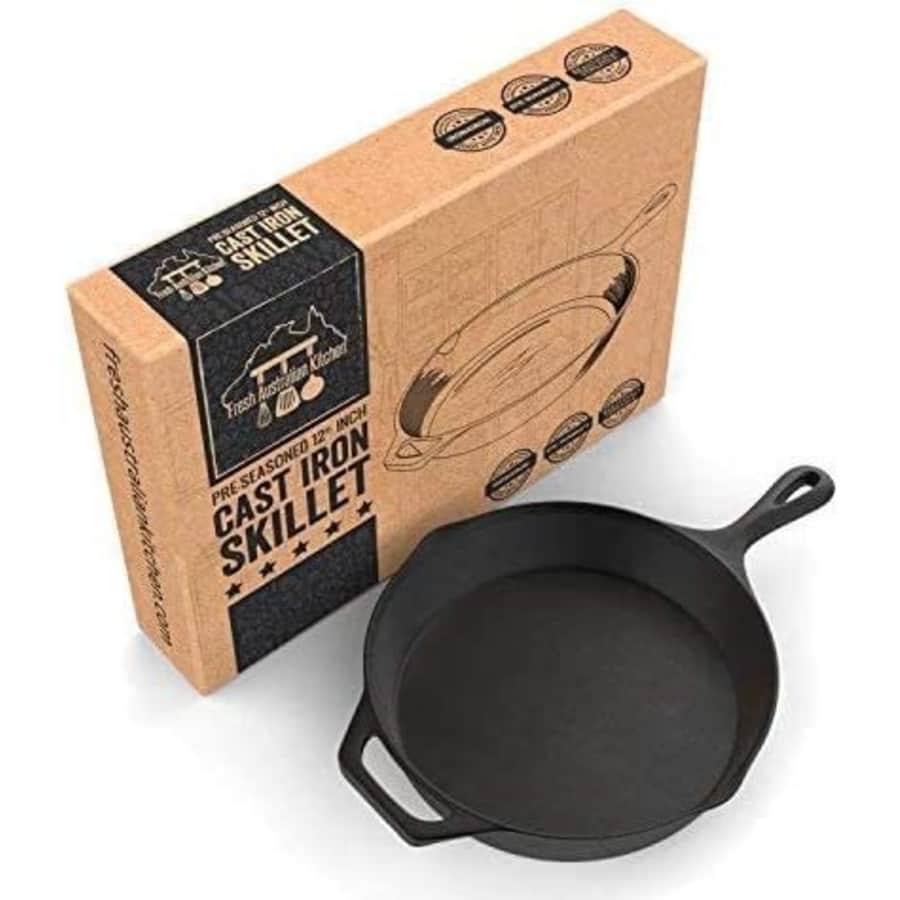 Fresh Australian Kitchen 12.5" Pre-Seasoned Cast Iron Skillet for $54 Fresh Australian Kitchen 12.5" Pre-Seasoned Cast Iron Skillet for $54