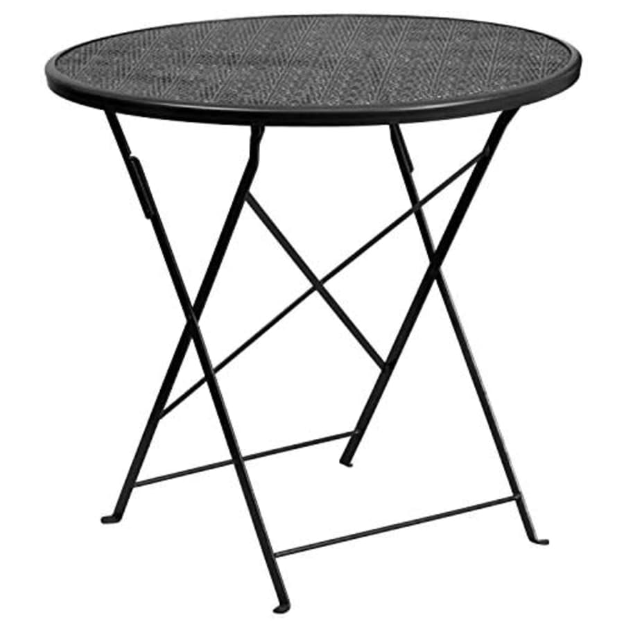 Flash Furniture Commercial Grade 30" Round Black Indoor-Outdoor Steel Folding Patio Table for $130