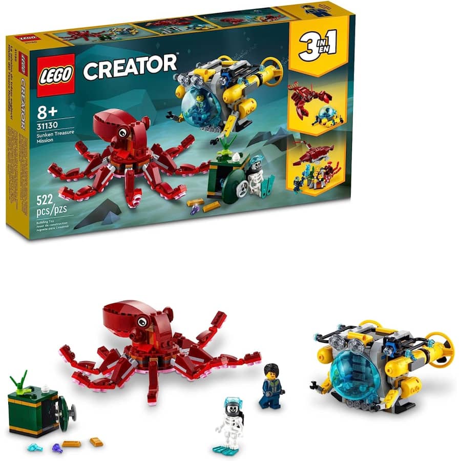 LEGO Creator 3-in-1 Sunken Treasure Mission Submarine Set for $35