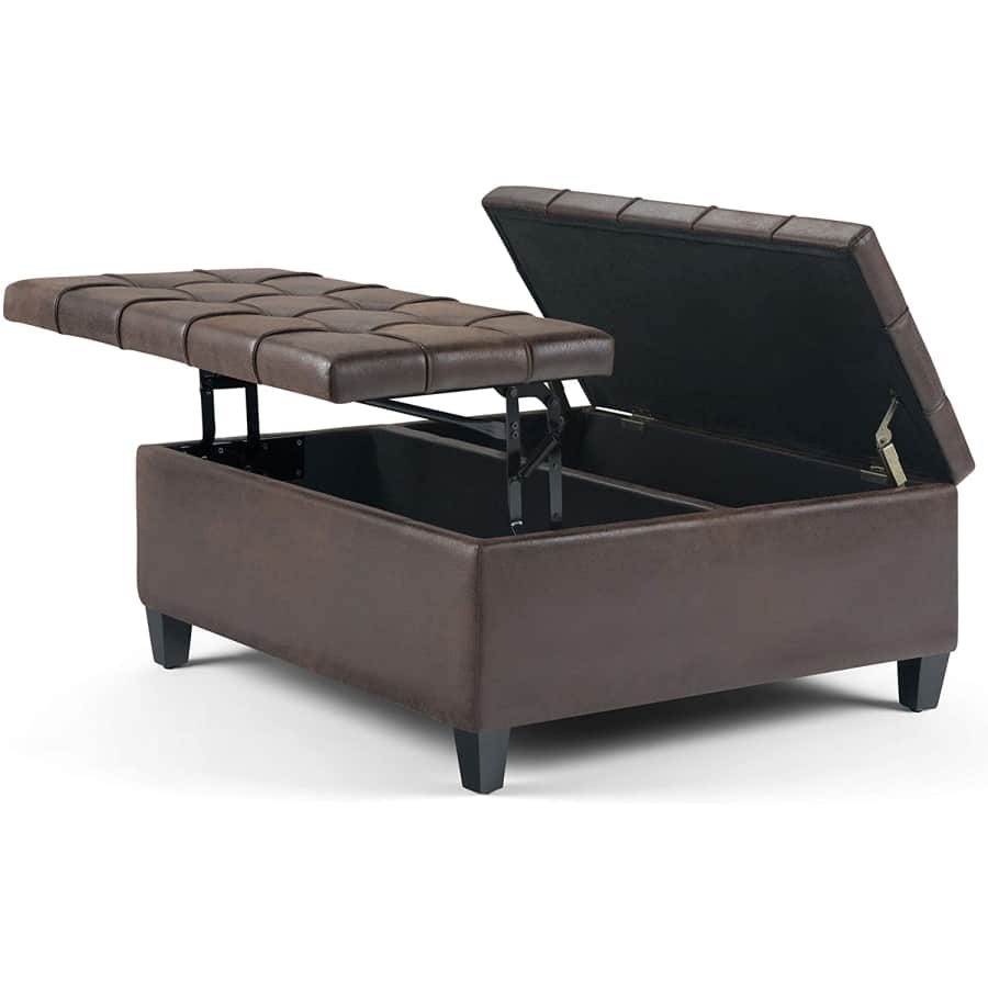 Simpli Home Harrison 36" Wide Square Lift Coffee Table for $250 Simpli Home Harrison 36" Wide Square Lift Coffee Table for $250