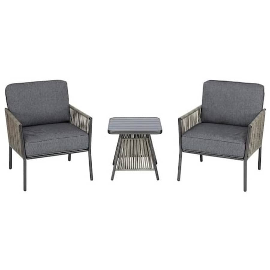 Hampton Bay Tolston 3-Piece Wicker Outdoor Patio Chat Set for $275