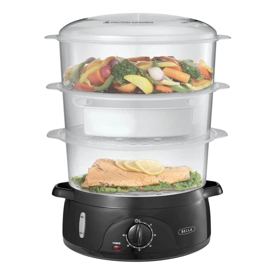 Bella 9.5-qt. 3-Tier Food Steamer for $15 Bella 9.5-qt. 3-Tier Food Steamer for $15