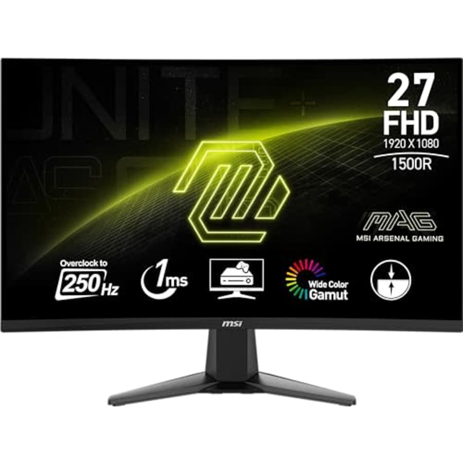 MSI MAG27C6X 27-inch 1920 x 1080 (FHD), VA, Gaming Monitor 250Hz, Adaptive Sync, 1ms, HDMI, for $170