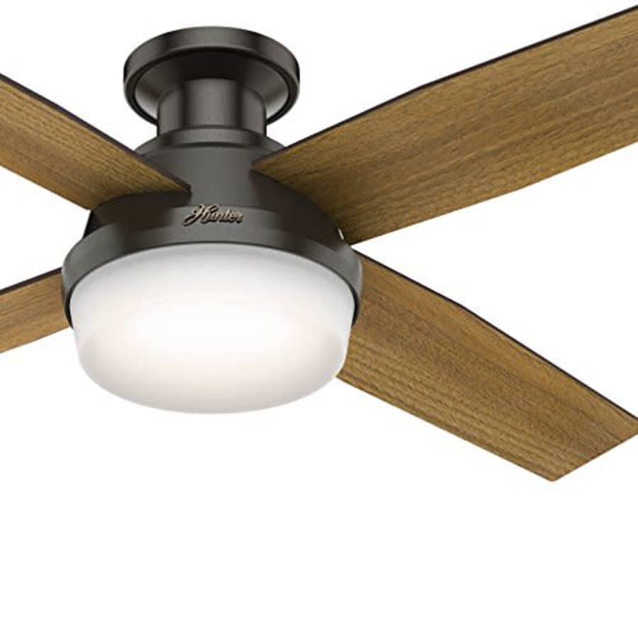 Hunter Fan 52 inch Low Profile Ceiling Fan with LED Light and Remote, Noble Bronze (Renewed) for $98 Hunter Fan 52 inch Low Profile Ceiling Fan with LED Light and Remote, Noble Bronze (Renewed) for $98