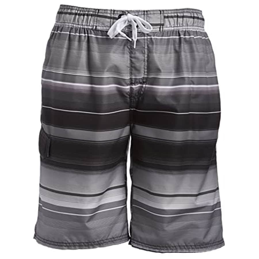 Kanu Surf Men's Barracuda Swim Trunks (Regular & Extended Sizes), Horizon Black, Large for $20