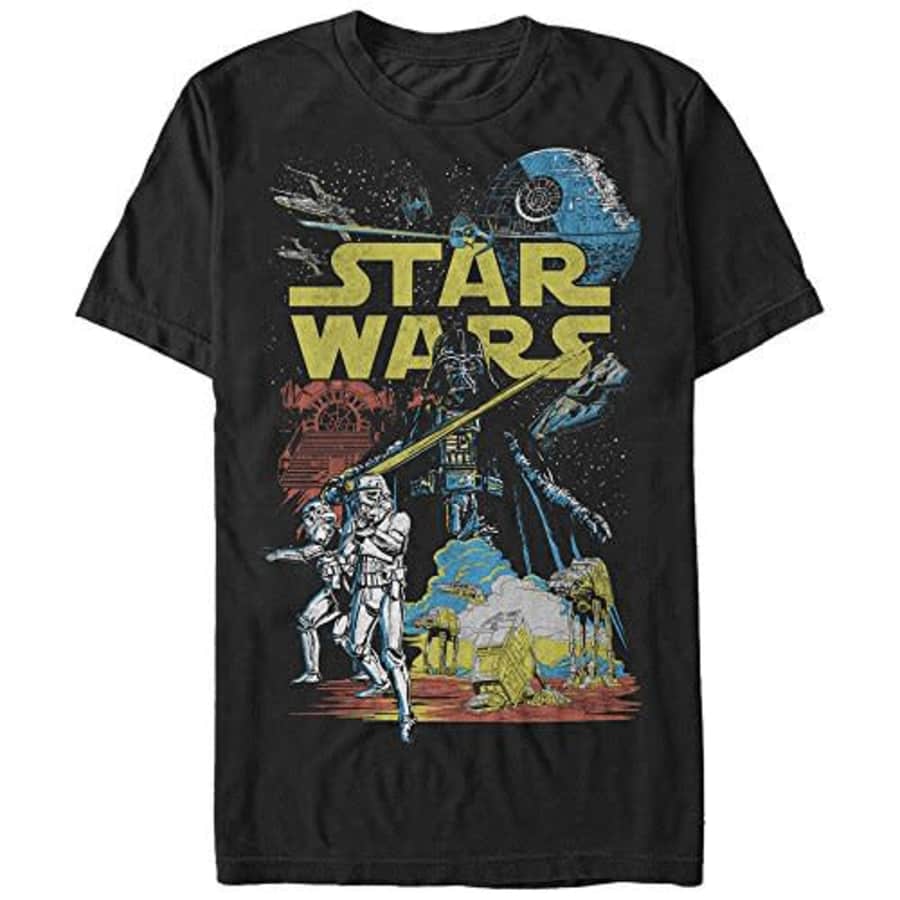 Star Wars Men's Rebel Classic Graphic T-Shirt, Black, 5XL for $10 Star Wars Men's Rebel Classic Graphic T-Shirt, Black, 5XL for $10