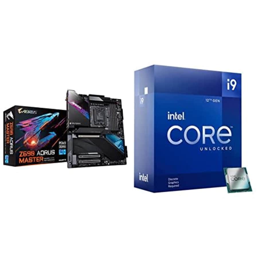 GIGABYTE Z690 AORUS Master & Intel Core i9-12900KF Desktop Processor 16 (8P+8E) Cores up to 5.2 GHz for $230