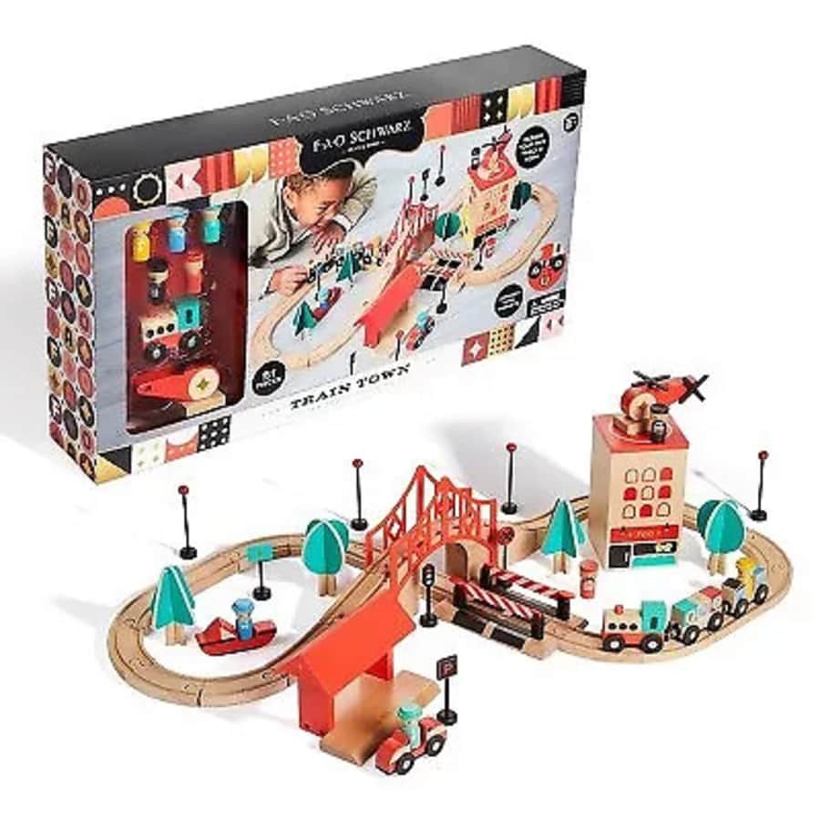 FAO Schwarz Train Town 51-Piece Set for $14 FAO Schwarz Train Town 51-Piece Set for $14