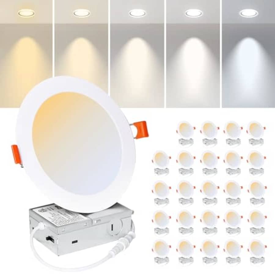 AKT Lighting 6" LED Recessed Ceiling Light 24-Pack for $103 AKT Lighting 6" LED Recessed Ceiling Light 24-Pack for $103