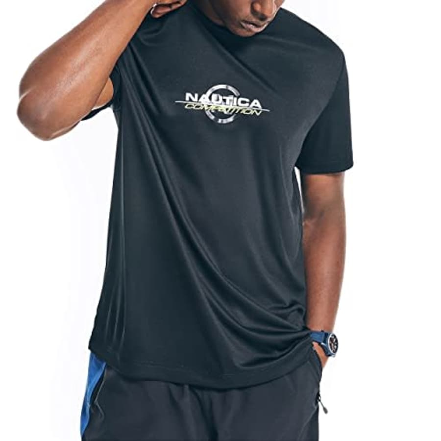Nautica Men's Competition Sustainably Crafted Crewneck T-Shirt, True Black, XL for $25