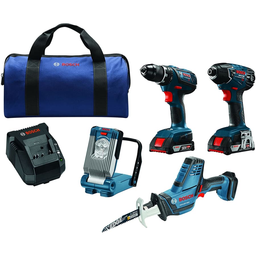 Bosch 18V Li-Ion Cordless 4-Tool Combo Kit for $230