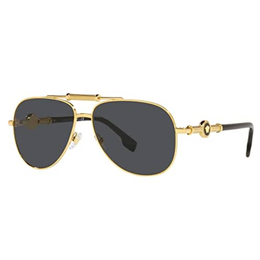 Versace Sunglasses Gold Frame, Dark Grey Lenses, 59MM for $130 Versace Sunglasses Gold Frame, Dark Grey Lenses, 59MM for $130