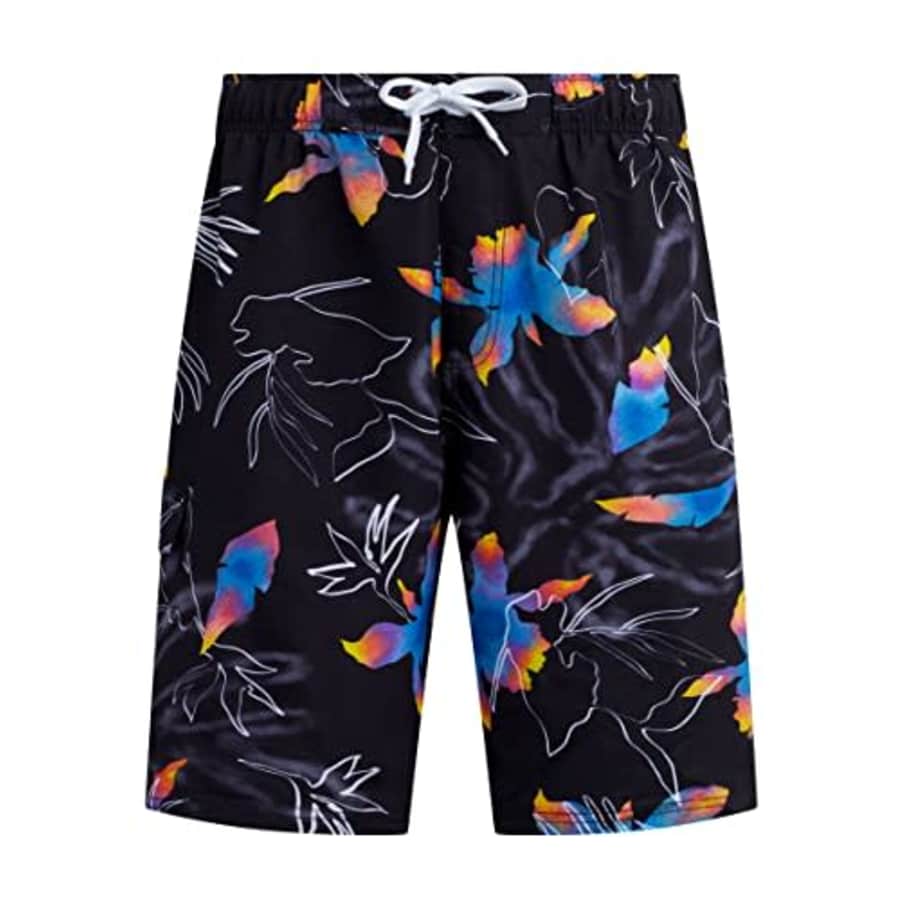 Kanu Surf Men's Standard Flex Swim Trunks (Regular & Extended Sizes), Seagate Black, 4X for $23