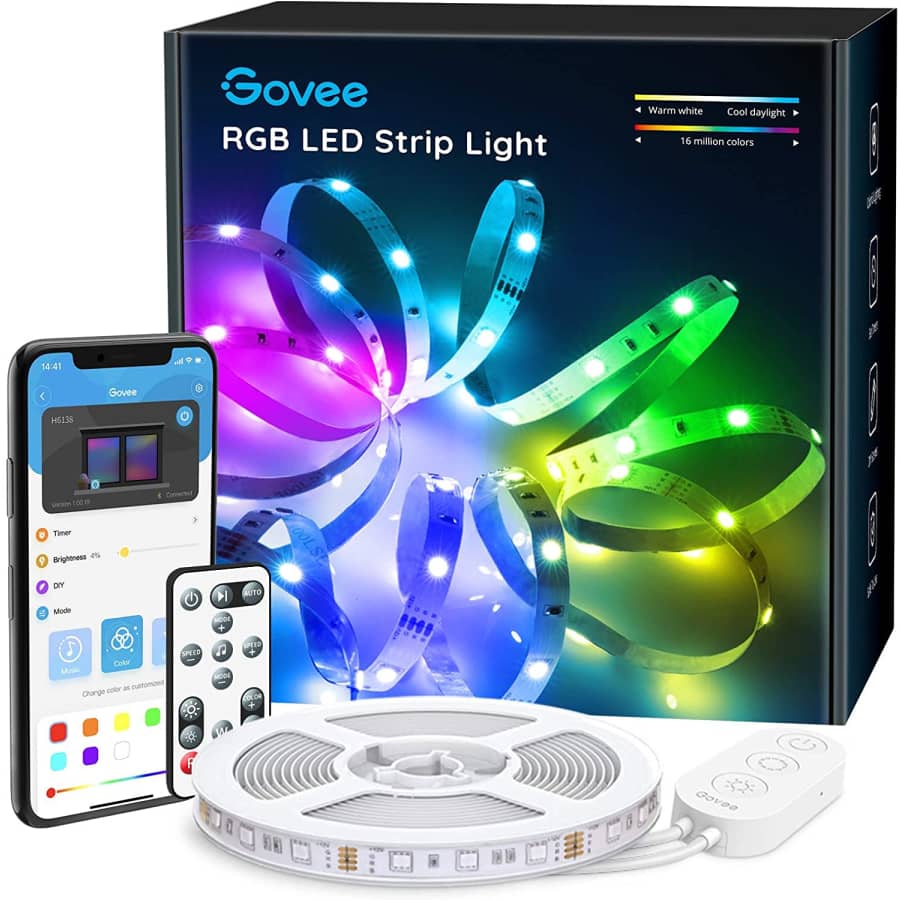 Govee 16.4-Foot RGB LED Strip Lights for $18