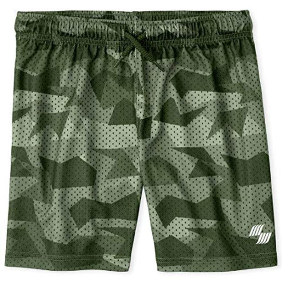 The Children's Place Boys' Camo Print Drawstring Shorts, Greenwich, XL (14) for $6