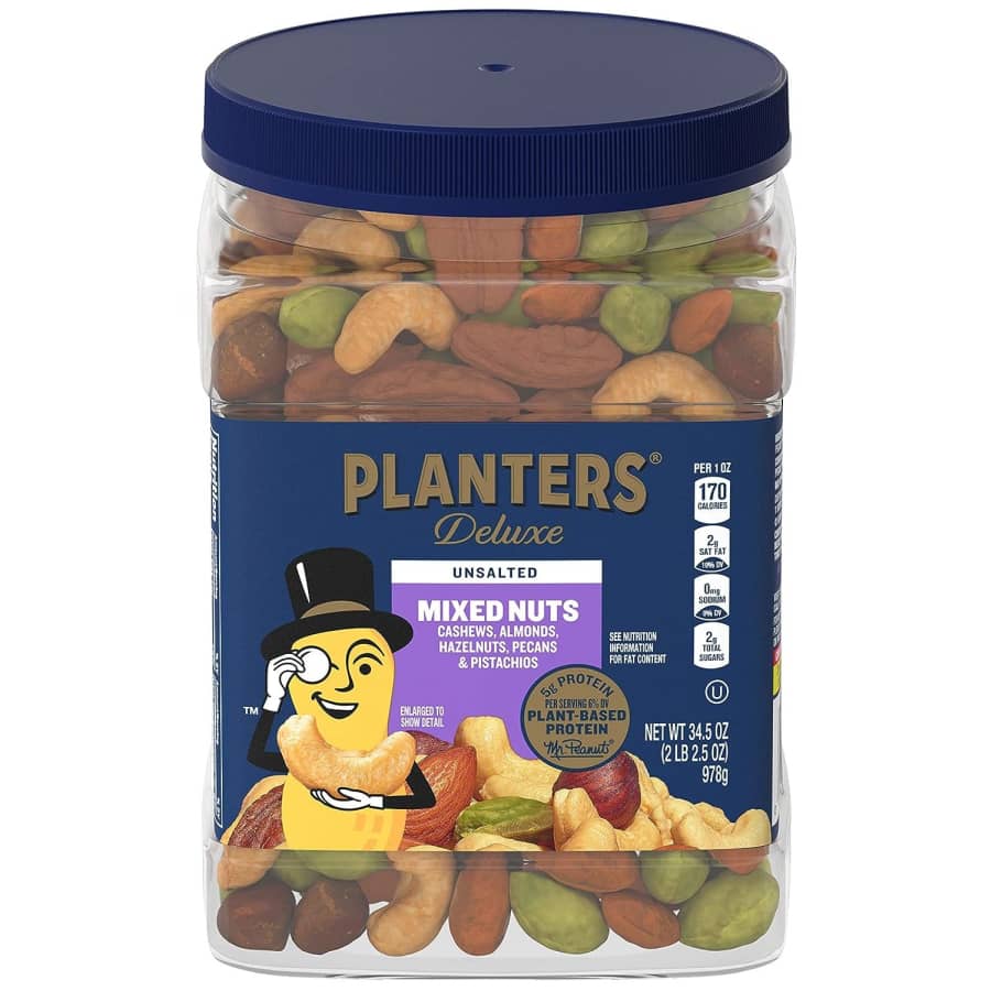 Planters 34.5-oz. Unsalted Premium Nuts for $33