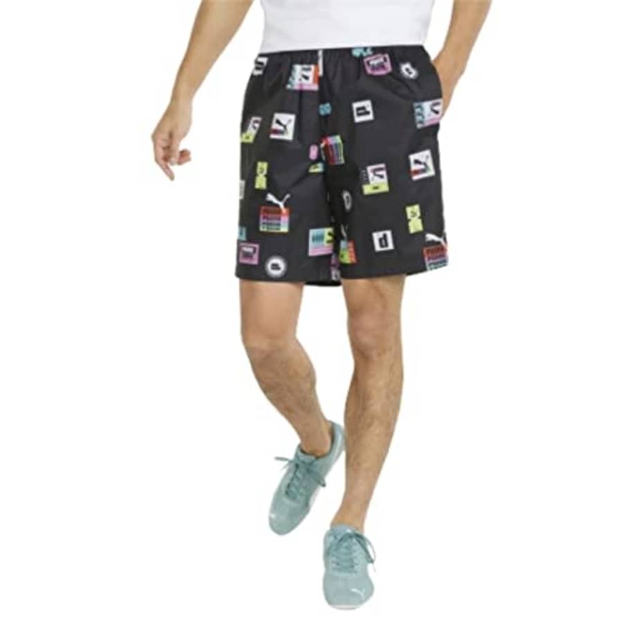 PUMA Men's Brand Love All Over Print 8" Woven Shorts, Black, X-Large for $15 PUMA Men's Brand Love All Over Print 8" Woven Shorts, Black, X-Large for $15