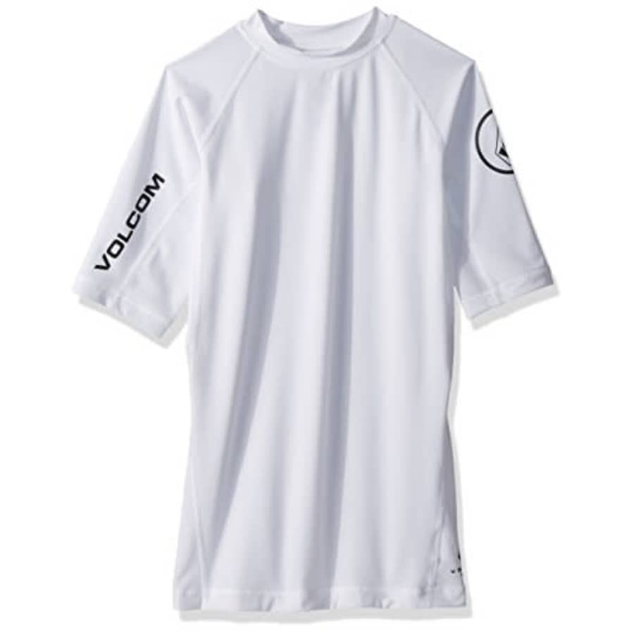 Volcom Men's Lido Solid Short Sleeve Rashguard, White, Medium for $32