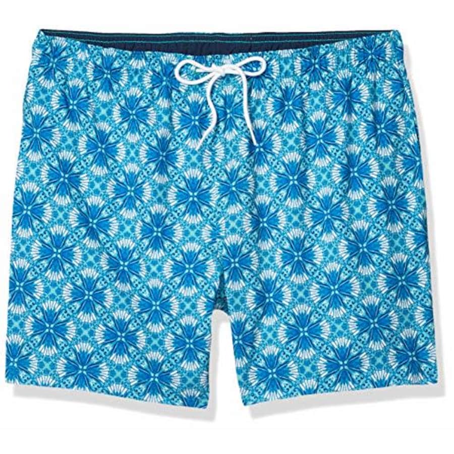 Cubavera Men's Print Swim Trunk, Capri Breeze, Medium for $34