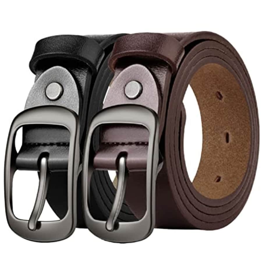 West Leathers Women's Leather Belt 2-Pack: $12 w/ Prime