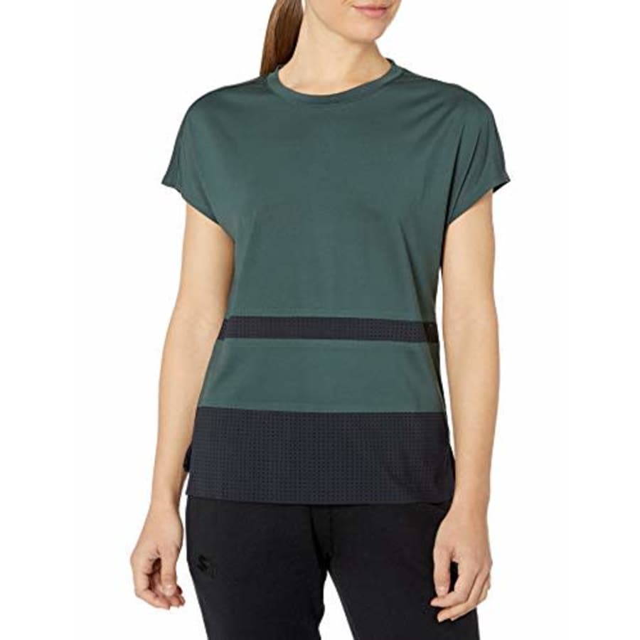 SHAPE activewear Women's Boxy MESH Short Sleeve TEE, Green Gables, S for $17