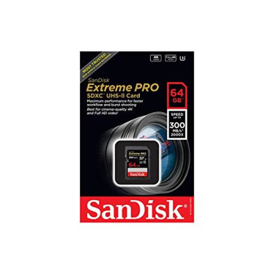 SanDisk 64GB SDXC SD Extreme Pro UHS-II Memory Card (Five Pack) 300MB/s 4K V30 U3 for $346 SanDisk 64GB SDXC SD Extreme Pro UHS-II Memory Card (Five Pack) 300MB/s 4K V30 U3 for $346