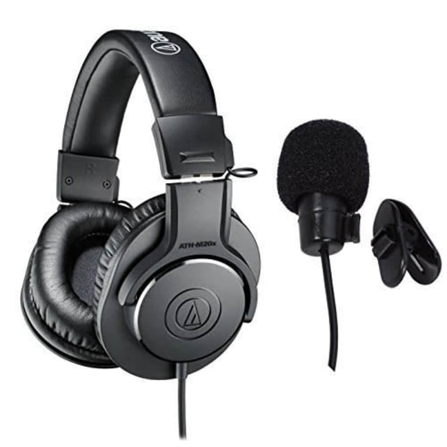 Audio-Technica ATH-M20x Professional Studio Monitor Headphones Deluxe Bundle for $150