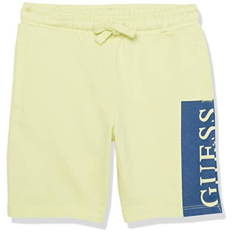 GUESS Boys' Organic Cotton Active Shorts, Vintage Lime for $8
