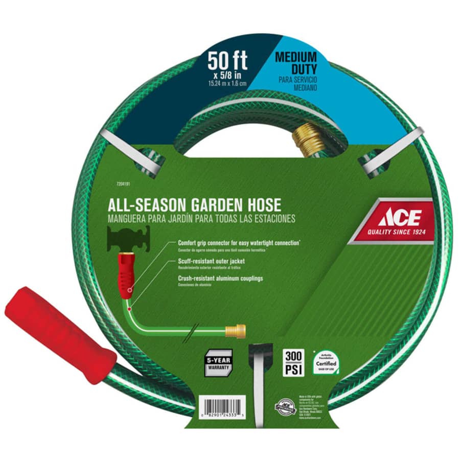 Ace 50' x 5/8" Medium-Duty All-Season Garden Hose for $15 for members
