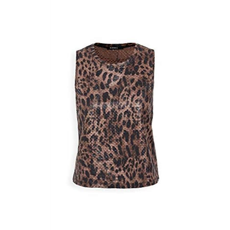 Koral Activewear Women's Muscle Tank, Brown Leopard, Large for $30 Koral Activewear Women's Muscle Tank, Brown Leopard, Large for $30