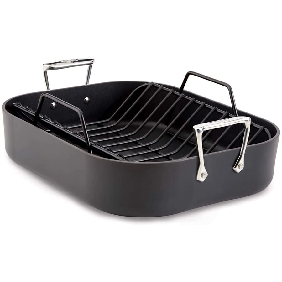 All-Clad HA1 Hard Anodized Nonstick Roaster with Rack for $80 All-Clad HA1 Hard Anodized Nonstick Roaster with Rack for $80