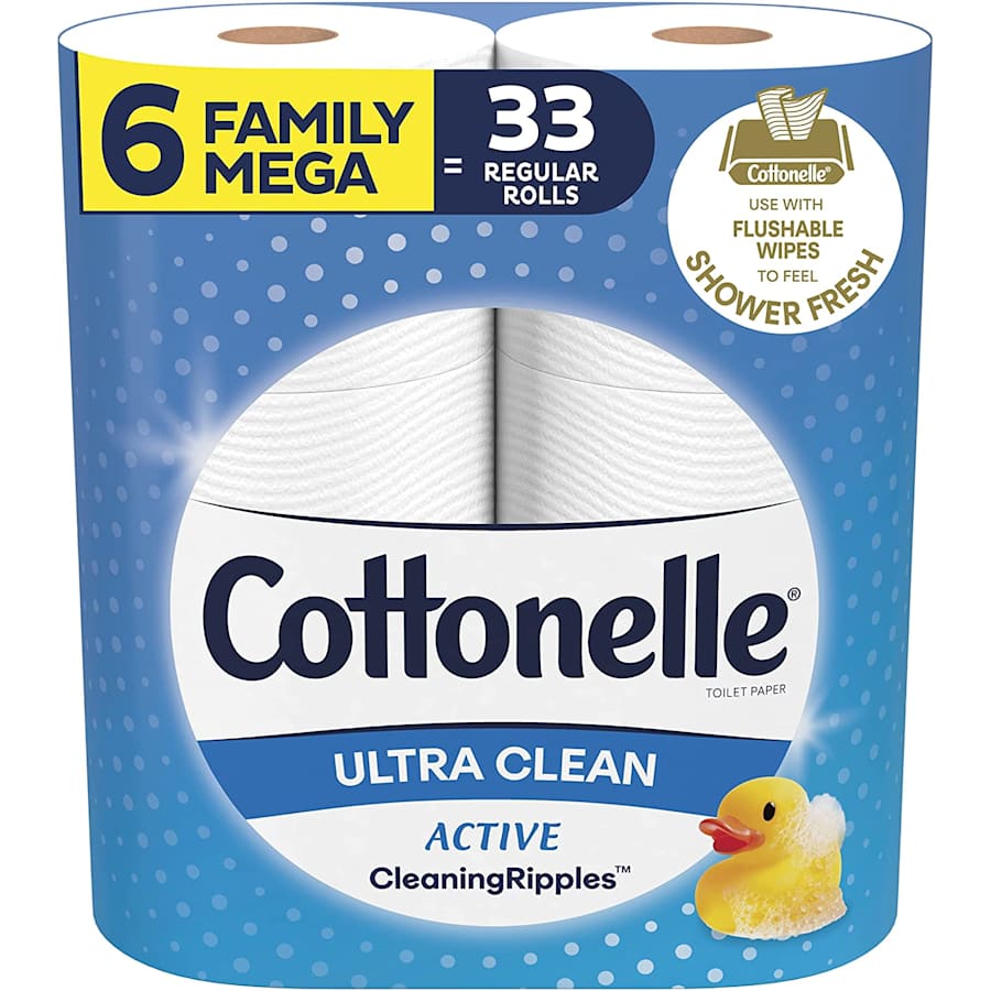 Cottonelle Ultra Clean Family Mega Roll Toilet Paper 6-Pack for $9