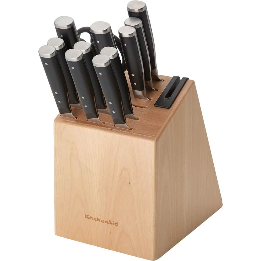 KitchenAid 14-Piece Forged Triple Rivet Knife Block Set for $48 KitchenAid 14-Piece Forged Triple Rivet Knife Block Set for $48
