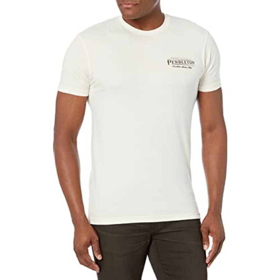 Pendleton Men's Classic Fit Graphic T-Shirt, Natural/Black, Medium for $19