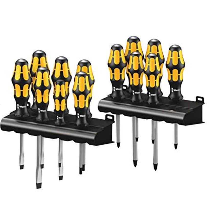 Wera 05133285001 Big Pack 900 Screwdriver Set Kraftform, Chiseldriver and Rack, 15 Pieces, Silver for $97
