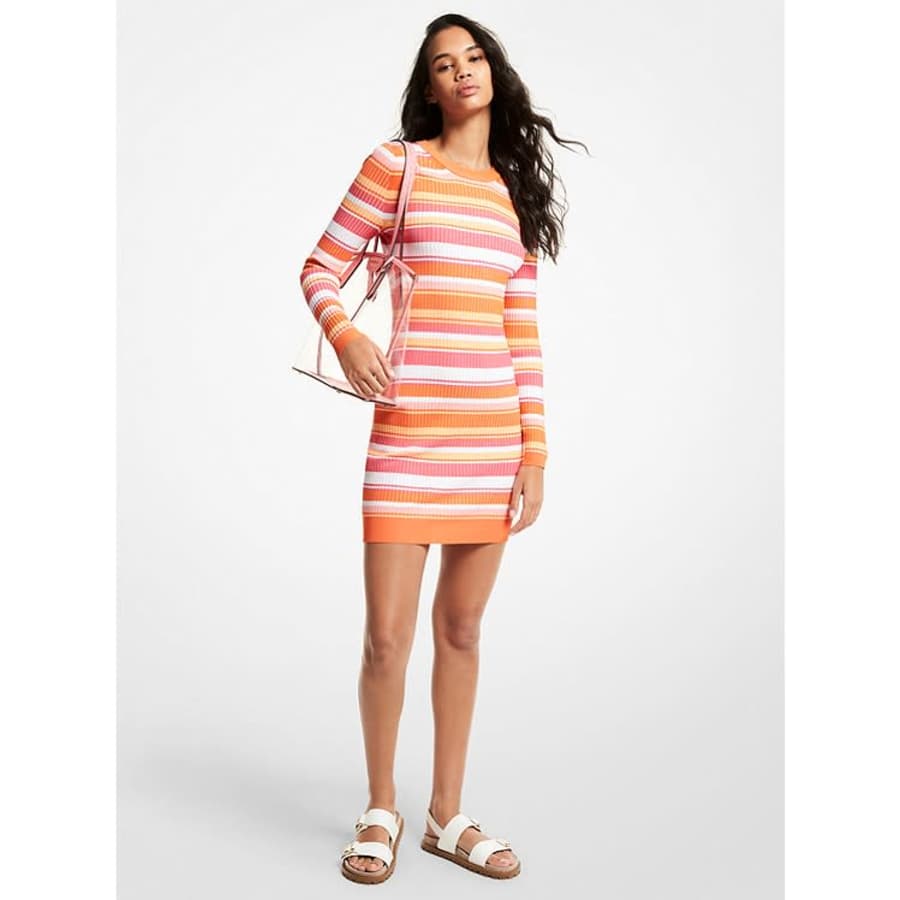 Michael Michael Kors Women's Striped Ribbed Stretch Viscose Dress for $56 Michael Michael Kors Women's Striped Ribbed Stretch Viscose Dress for $56
