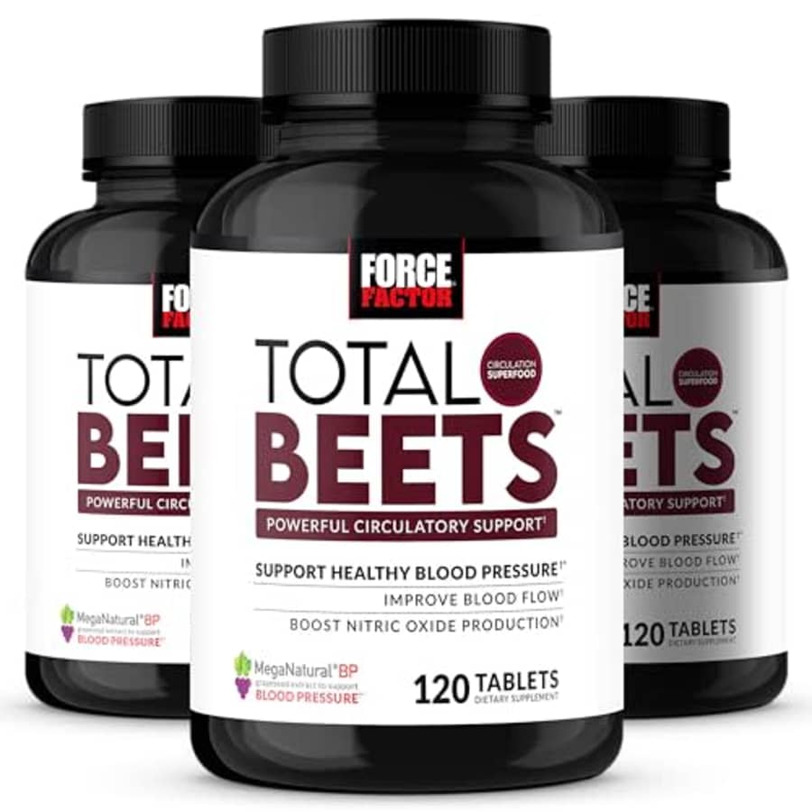 FORCE FACTOR Total Beets Blood Pressure Supplements, Nitric Oxide Supplement with Beet Root Powder, for $60