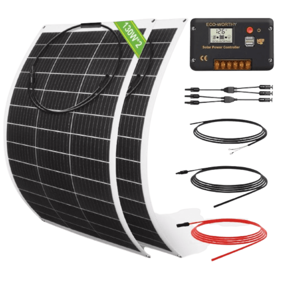 Eco-Worthy 130W Flexible Solar Panel: $51