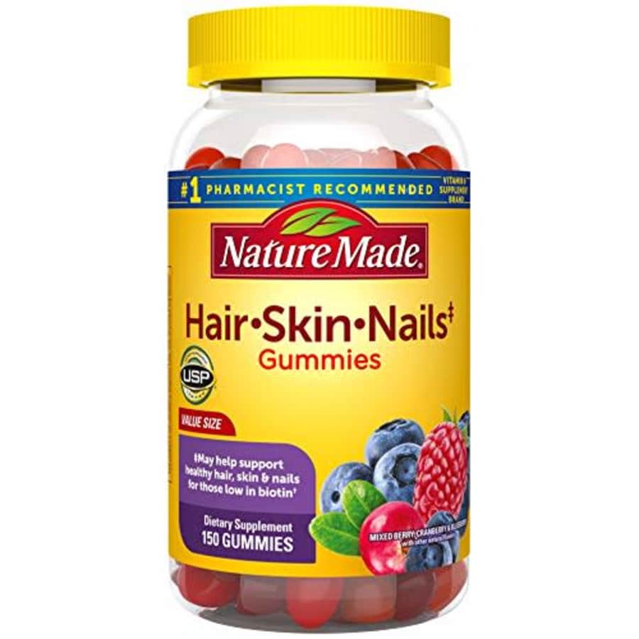 Nature Made Hair, Skin & Nails Gummies with 2500 mcg of Biotin, 150 Count (Packaging May Vary) for $15