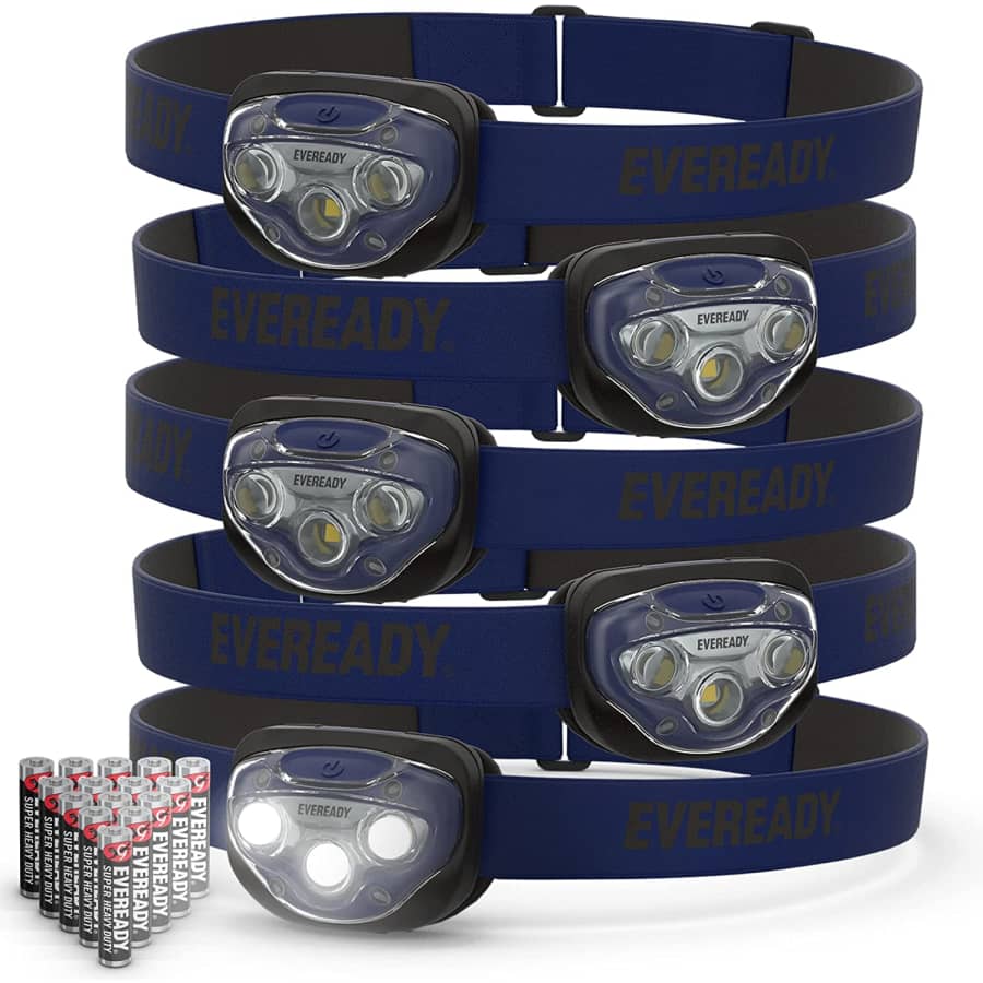 Eveready LED Headlamps 5-Pack for $20 Eveready LED Headlamps 5-Pack for $20