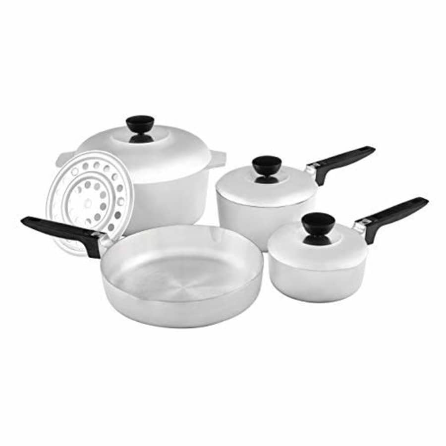 IMUSA USA Heavy Duty 8-Piece Cast Aluminum Cajun Cookware Set, Silver for $110